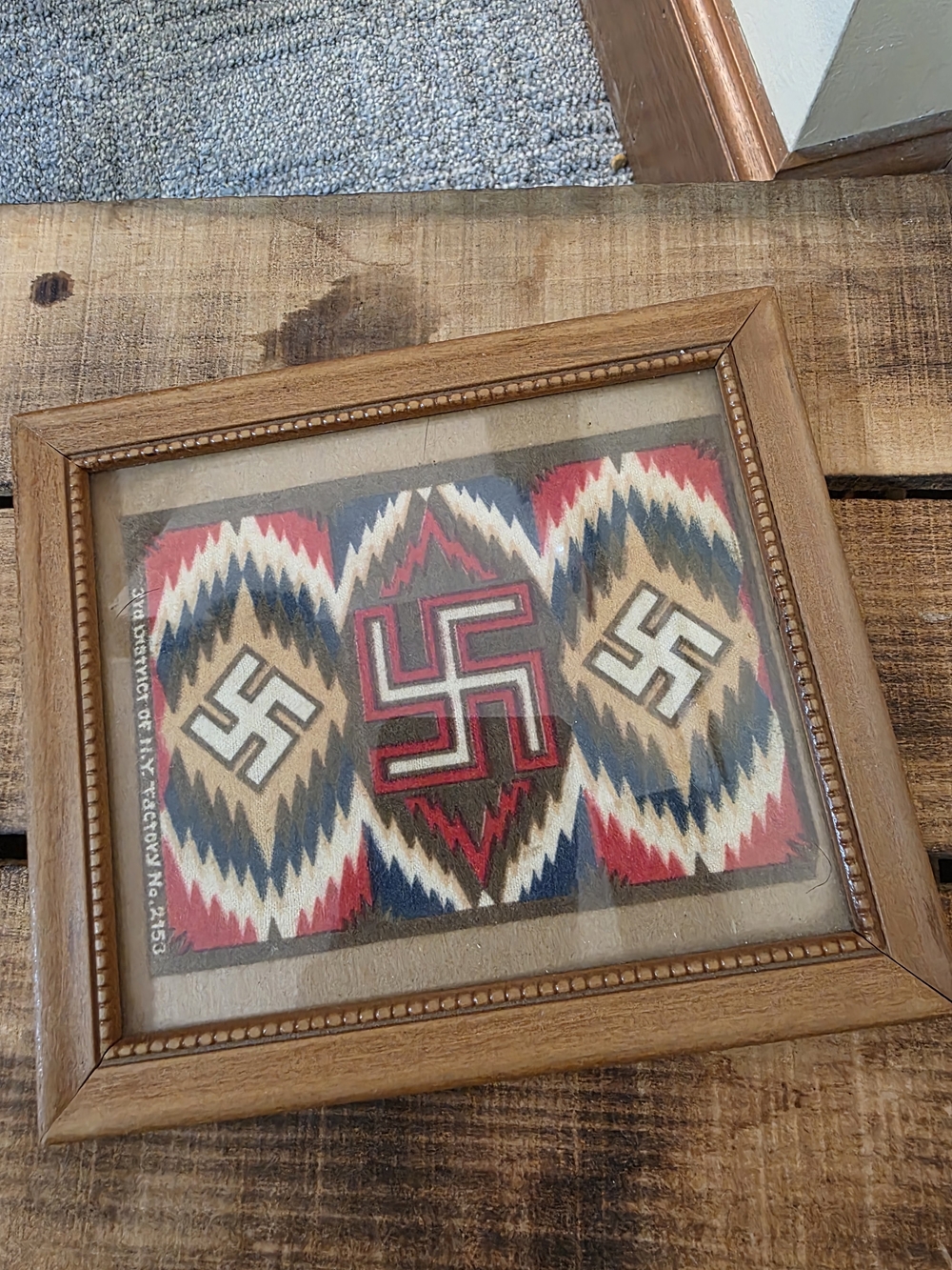 Antique Navajo Style Tobacco Velvet/Frame